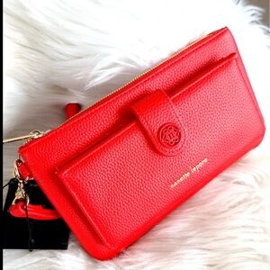 Nanette Lepore Red Vegan Leather Wristlet